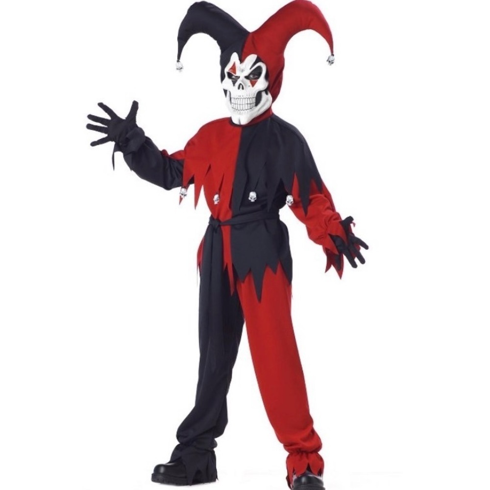 CLOWN COSTUME🃏 evil jester 🩸costume 🃏 SIZE ▪️ adult plus (48-52 )🤡 unisex🤡 - Picture 2 of 5